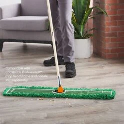 Coastwide Professional™ Looped-End Dust Mop Head, Microfiber, 36" X 5", Green (CW56771) -Kleenex Shop s1224051 s7