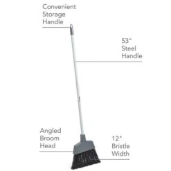 Coastwide Professional™ 12" Angled Broom And 11.9" Dustpan, Gray