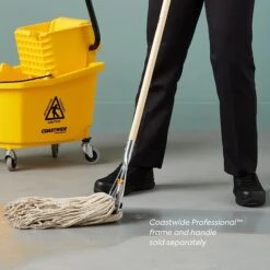 Coastwide Professional™ Cut-End Wet Mop Head, #20, Cotton, 1" Headband, White (CW57743) -Kleenex Shop s1224187 s7