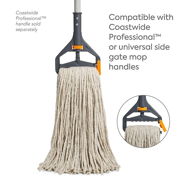 Coastwide Professional™ Cut-End Wet Mop Head, #32, Cotton, 1" Headband, White (CW57745) 2 Coastwide Professional™ Cut-End Wet Mop Head, #32, Cotton, 1" Headband, White (CW57745) - Image 2
