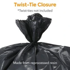Coastwide Professional™ 20-30 Gal. Reprocessed Resin Trash Bags, Low Density, 1.35 Mil, Black, 150/Carton (CW21761) -Kleenex Shop s1226281 s7