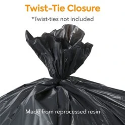 Coastwide Professional™ 50-56 Gal. Reprocessed Resin Trash Bags, Low Density, 1.5 Mil, Black, 25 Bags/Roll, 4 Rolls(CW22341) -Kleenex Shop s1226289 s7