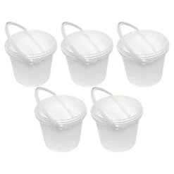 Unimed Defender ES Plastic Bucket, White, 5/Box (JPWP515T38)