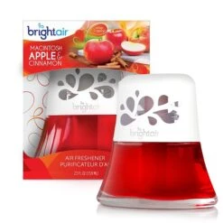 Bright Air Scented Oil & Holder, Macintosh Apple And Cinnamon (900022)