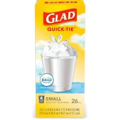 Glad OdorShield 4 Gallon White Trash Bag, Febreze Fresh Clean Scent, 26 Bags/Box (78812) -Kleenex Shop sp103681055 s7