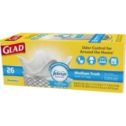 Glad® Medium Quick-Tie Trash Bags - OdorShield® 8 Gallon White Trash Bag, Febreze Fresh Clean - 26 Count Each (78815) -Kleenex Shop sp103681074 s7