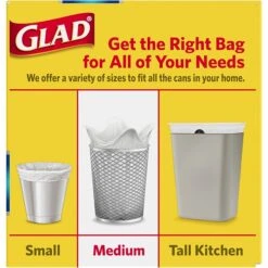 Glad Forceflex 8 Gallon Trash Bags, White, 26 Bags/Box (70403)