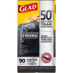 Glad® Large Drawstring Trash Bags - Extra Strong 30 Gallon Black Trash Bag, 90 Count (78952) -Kleenex Shop sp103681301 s7