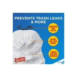 CloroxPro™ Glad ® ForceFlex Tall Kitchen Drawstring Trash Bags, 13 Gallon Grey Trash Bag, 100 Count (70427) -Kleenex Shop sp103681305 s7