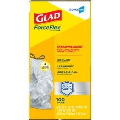 CloroxPro™ Glad ® ForceFlex Tall Kitchen Drawstring Trash Bags, 13 Gallon Grey Trash Bag, 100 Count (70427) -Kleenex Shop sp103681314 s7
