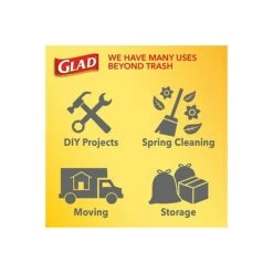 Glad® ForceFlex Tall Kitchen Drawstring Trash Bags, 13 Gallon, Gain Original Scent, White, 80 Count (32483) -Kleenex Shop sp103681343 s7