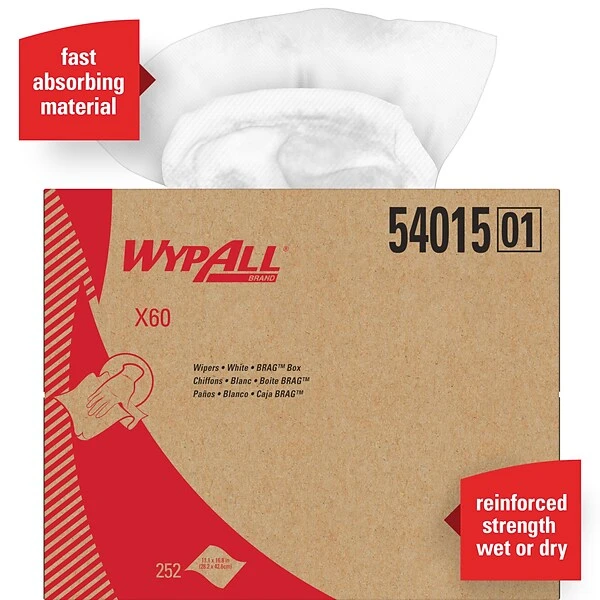 WypAll X60 Center-Pull Cloth Paper Towel, 1-Ply, 252 Towels/Box (54015) 2 WypAll X60 Center-Pull Cloth Paper Towel, 1-Ply, 252 Towels/Box (54015) - Image 2