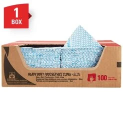 WypAll HydroKnit Heavy-Duty Fabric Foodservice Cloth, Blue, 100/Carton (51633)