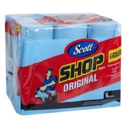 Scott Shop Towels Original, Blue, 55 Sheets/Standard Roll, 6 Rolls/Pk (75180)