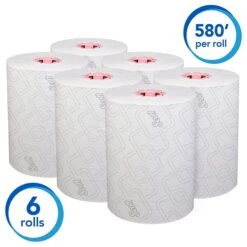 Scott Control Slimroll Recycled Hardwound Paper Towels, 1-ply, 580 Ft./Roll, 6 Rolls/Carton (47032)
