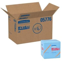WypAll L40 Nylon Wipers, Blue, 56 Wipers/Pack, 12 Packs/Carton (05776)