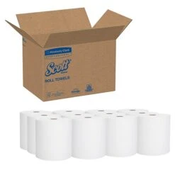 Scott Essential Recycled Hardwound Paper Towels, 1-ply, 400 Ft./Roll, 12 Rolls/Carton (02068)