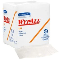 WypAll L30 Durable Fibers Wipers, White, 90 Sheets/Box, 12 Boxes/Carton (05812)