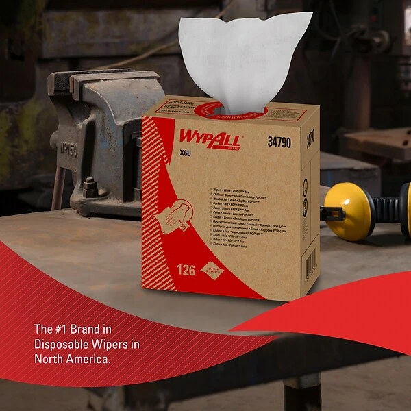 WypAll X60 Hydroknit Wipers, White, 126 Wipes/Box (34790) 2 WypAll X60 Hydroknit Wipers, White, 126 Wipes/Box (34790) - Image 2