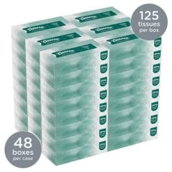 Kleenex Naturals Facial Tissue, 2-ply, 125 Tissues/Box, 48 Boxes/Pack (21601)
