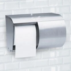 Scott Coreless Double Roll Bath Tissue Dispenser, Stainless Steel (09606)