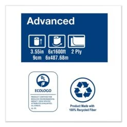 Tork Advanced Jumbo Bath Tissue, Septic Safe, 2-Ply, White, 1600 Ft/Roll, 6 Rolls/Carton (TRK12021502) -Kleenex Shop sp111256760 s7