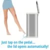 Halo TapCan Stainless Steel Rectangular Pedal Sensor Trash Can With AbsorbX Odor Control System, White Trim, 13 Gal. (TC13SW)