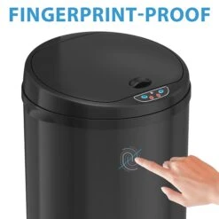 ITouchless Stainless Steel Round Sensor Trash Can With AbsorbX Odor Control System, Black, 13 Gal. (MT13RB) -Kleenex Shop sp112220876 s7