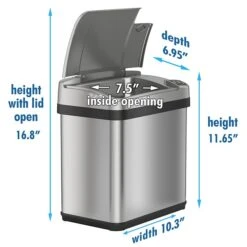 ITouchless Stainless Steel Bathroom Sensor Trash Can With AbsorbX Odor Control System And Fragrance, Silver, 2.5 Gal. (MT02SS) 9 ITouchless Stainless Steel Bathroom Sensor Trash Can With AbsorbX Odor Control System And Fragrance, Silver, 2.5 Gal. (MT02SS) -Kleenex Shop sp112220929 s7