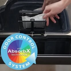 Halo AirStep Stainless Steel Rectangular Step Pedal Trash Can With AbsorbX Odor Control System, 13 Gal., Silver (TR13SS) -Kleenex Shop sp112220932 s7