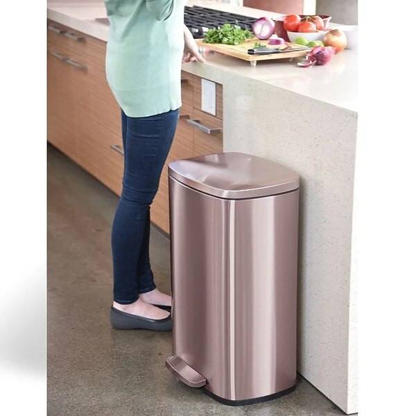 ITouchless SoftStep Stainless Steel Step Trash Can With AbsorbX Odor Control System, Rose Gold, 13.2 Gal. (PC13RRG ) 1 ITouchless SoftStep Stainless Steel Step Trash Can With AbsorbX Odor Control System, Rose Gold, 13.2 Gal. (PC13RRG )