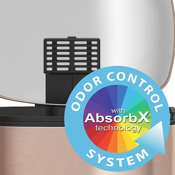 ITouchless SoftStep Stainless Steel Step Trash Can With AbsorbX Odor Control System, Rose Gold, 13.2 Gal. (PC13RRG ) 2 ITouchless SoftStep Stainless Steel Step Trash Can With AbsorbX Odor Control System, Rose Gold, 13.2 Gal. (PC13RRG ) - Image 2