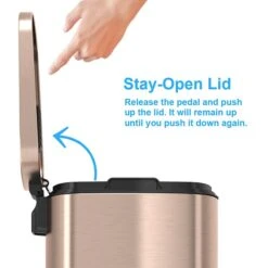 ITouchless SoftStep Stainless Steel Step Trash Can With AbsorbX Odor Control System, Rose Gold, 13.2 Gal. (PC13RRG ) 8 ITouchless SoftStep Stainless Steel Step Trash Can With AbsorbX Odor Control System, Rose Gold, 13.2 Gal. (PC13RRG ) -Kleenex Shop sp112221069 s7