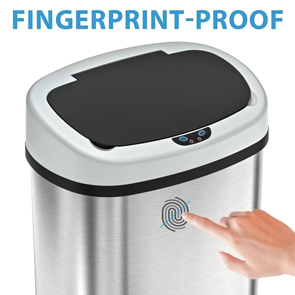 ITouchless SensorCan Stainless Steel Sensor Trash Can With AbsorbX Odor Control System, Silver, 13 Gal. (ITOS13B) 4 ITouchless SensorCan Stainless Steel Sensor Trash Can With AbsorbX Odor Control System, Silver, 13 Gal. (ITOS13B) - Image 4