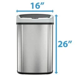 ITouchless SensorCan Stainless Steel Sensor Trash Can With AbsorbX Odor Control System, Silver, 13 Gal. (ITOS13B) 9 ITouchless SensorCan Stainless Steel Sensor Trash Can With AbsorbX Odor Control System, Silver, 13 Gal. (ITOS13B) -Kleenex Shop sp112221084 s7