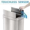 ITouchless Stainless Steel Wings Open Lid Sensor Trash Can With AbsorbX Odor Control, Silver, 18 Gal. (WS18RSL)