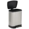 Honey-Can-Do Stainless Steel Rectangular Step Trash Cans With Lid, Silver/Black, 2.11 Gallon (TRS-06309)