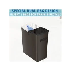 ITouchless SlimGiant Polypropylene Trash Can With No Lid, Mocha Black, 4.2 Gal., 6/Pack (SG103Bx6) -Kleenex Shop sp118239453 s7