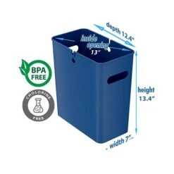 ITouchless SlimGiant Polypropylene Trash Can With No Lid, Reactive Blue, 4.2 Gal., 6/Pack (SG104Ux6) -Kleenex Shop sp118239462 s7
