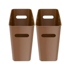 ITouchless SlimGiant Polypropylene Trash Can With No Lid, Toffee Brown, 4.2 Gal., 6/Pack (SG105Nx6)
