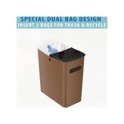 ITouchless SlimGiant Polypropylene Trash Can With No Lid, Toffee Brown, 4.2 Gal., 6/Pack (SG105Nx6) -Kleenex Shop sp118239468 s7