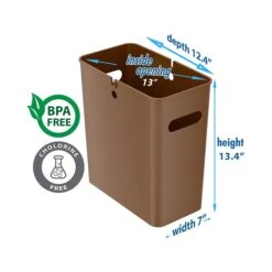 ITouchless SlimGiant Polypropylene Trash Can With No Lid, Toffee Brown, 4.2 Gal., 6/Pack (SG105Nx6) -Kleenex Shop sp118239470 s7