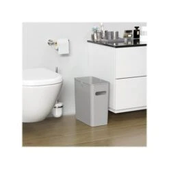 ITouchless SlimGiant Polypropylene Trash Can With No Lid, Metallic Silver, 4.2 Gal., 2/Pack (SG101Sx2) -Kleenex Shop sp118239474 s7 2