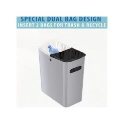 ITouchless SlimGiant Polypropylene Trash Can With No Lid, Metallic Silver, 4.2 Gal. (SG101S) -Kleenex Shop sp118239476 s7