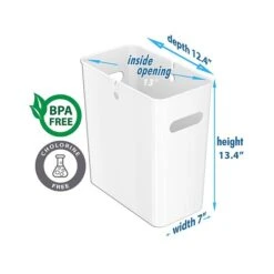 ITouchless SlimGiant Polypropylene Trash Can With No Lid, Polar White, 4.2 Gal., 2/Pack (SG102Wx2) -Kleenex Shop sp118239487 s7