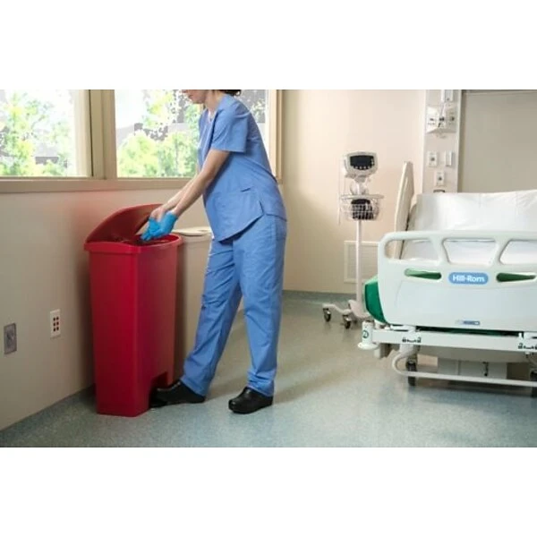 Rubbermaid Slim Jim Step-On Plastic Step Trash Can, 18 Gallon, Red (1883568) 2 Rubbermaid Slim Jim Step-On Plastic Step Trash Can, 18 Gallon, Red (1883568) - Image 2