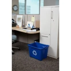 Rubbermaid Commercial Products Plastic Recycling Bin, 14 Gallon, Blue (FG571473BLUE) 7 Rubbermaid Commercial Products Plastic Recycling Bin, 14 Gallon, Blue (FG571473BLUE) -Kleenex Shop sp120820156 s7
