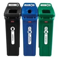 Rubbermaid Slim Jim Indoor Trash Can W/ No Lid, Black, 23 Gal. (FG354060BLA) -Kleenex Shop sp120820177 s7