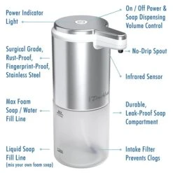 ITouchless Ultraclean Automatic Hand Soap Dispenser, 325 ML, Silver (SFD002S) -Kleenex Shop sp122683506 s7