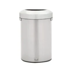 Rubbermaid Refine Stainless Steel Trash Can With Open Lid, 16 Gallons, Silver (2147550)